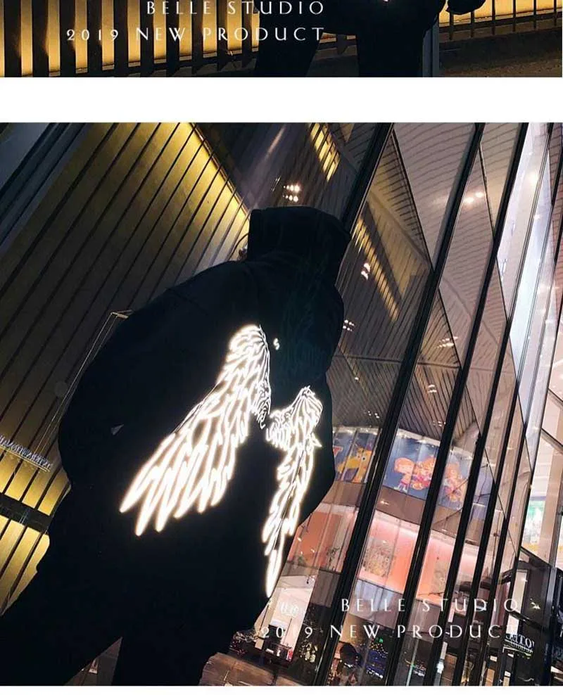 NiceMix INS Горячая Grilfriend негабаритных с коротким/длинным рукавом Пара Одежда Светоотражающие крыло печати Harajuku футболка для мужчин женщин мода P