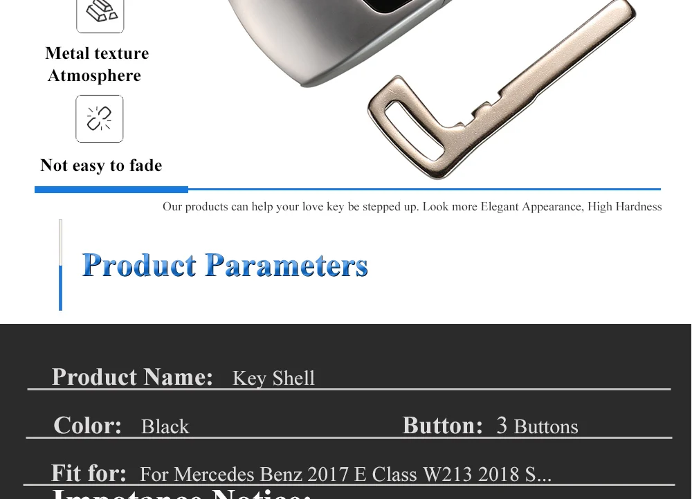 Keyforkess Cassa Chiave Dell'automobile Borsette Per Mercedes Benz 2017 E Classe E E43 E300 E400 W213 2018 Classe S Car Styling cover di ricambio - Hc88b1d478e454519a1a45b252055cd4bm