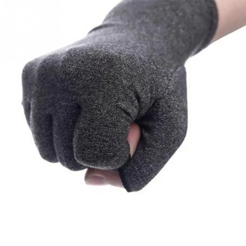 1 пара, женские и мужские хлопковые эластичные перчатки для артрита боли в суставах, перчатки для терапии, компрессионные перчатки с открытыми пальцами