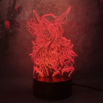 

Fantasy World of Warcraft Night Elf Creative Art Decor 3D LED 7 Color Changing Night Light USB Plug Bedside Desk Table Lamp Toy
