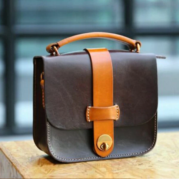Dark Brown Bag TWTOPSE Cycling Leather A Bike Bag For Brompton Bike Bicycle Handmade Customized Upgraded Shoulder Bag Backpack Durable Basket - Цвет: Dark Brown Bag