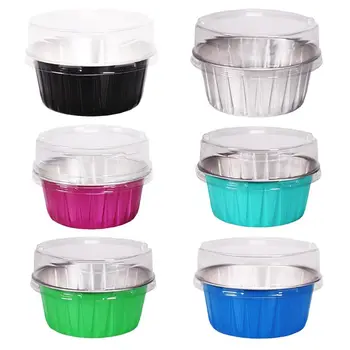 

1 Pc Round Shape Melting Wax Bowls Aluminum Foil Baking-resistant Heatable Pudding Cake Baking Bowl Mould