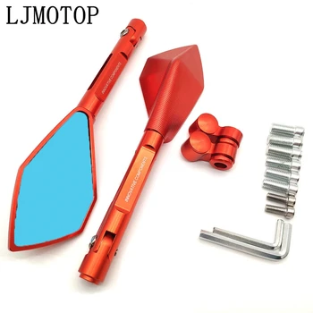 

Motorcycle Mirror Aluminum Motorbike Handlebar Rearview Mirrors Blue For Honda cbr 500r 600rr 600 rr 1000rr 1100xx 1100 xx 929