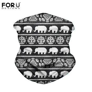 

FORUDESINGS African Troditional Elephant Aztec Design Magic Bandanas Sun UV Protection Headband Scarfs Neck Gaiter Balaclava
