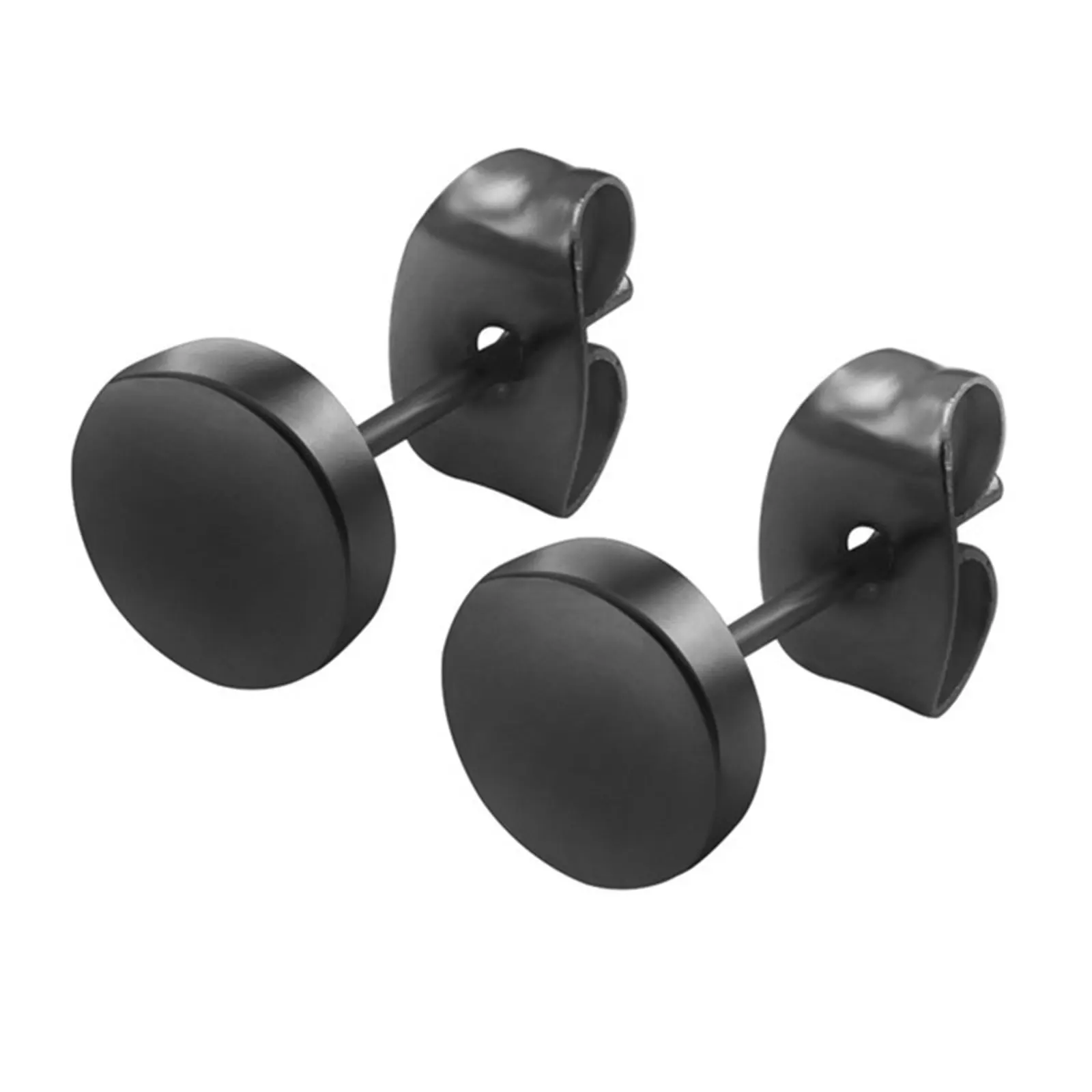 DoreenBeads – boucles d'oreilles rondes en acier inoxydable, 2mm de diamètre, bijoux de couleur noire et argentée 1 paire