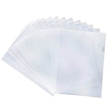 

48PCS Plastic Clear Document Folders - L-Type Folders Copy Safe Project Pockets, A4/ Letter Size, Transparent Color