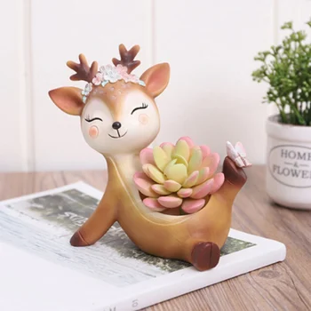 

Cartoon Succulent Potted Cute Animal Shaped Desktop Planter For Office Home Decoration Christmas Gift