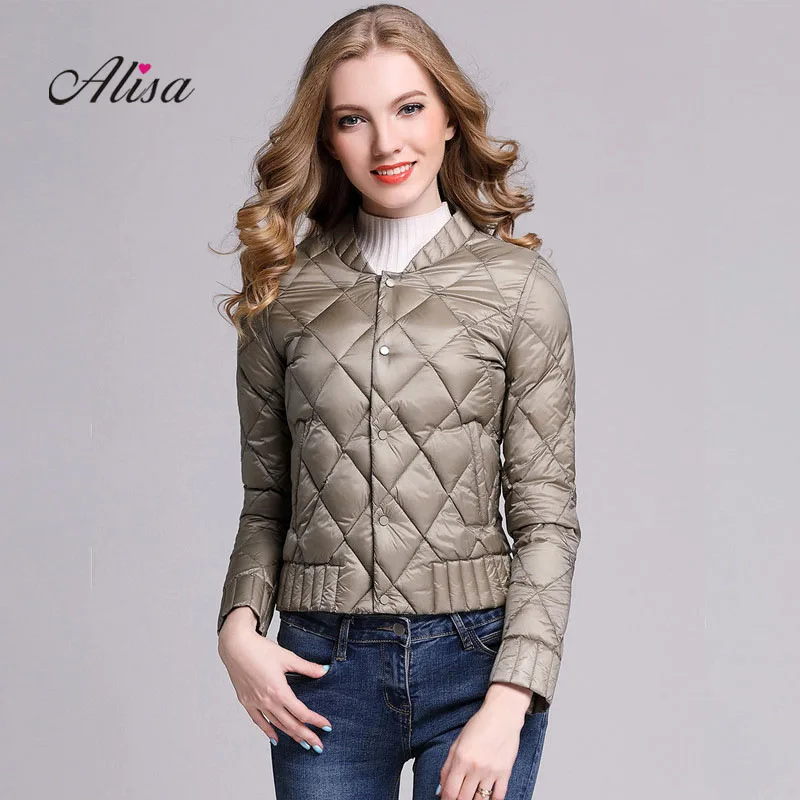 

New Women Slim Ultralight Jacket 2019 Winter Casual Long Sleeved Single Breasted Warm White Duck Coat Female Loose Outerwear