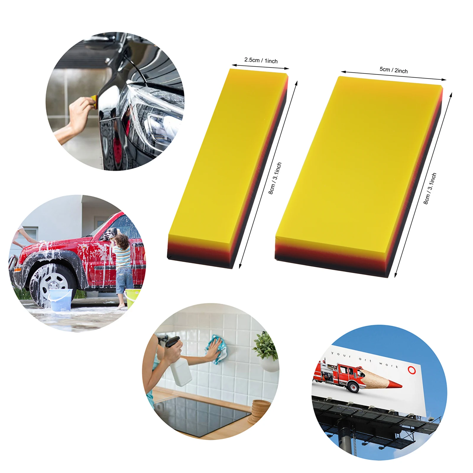 EHDIS PPF Soft Squeegee Rubber Blade Car Film Vinyl Application No-Scratch Water Removal Scraper Household Glass Wrapping Tool