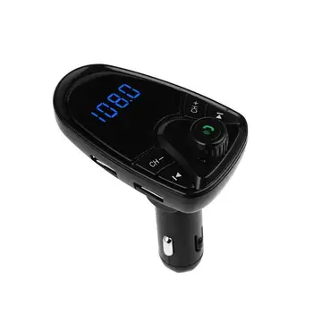 

Bluetooth Wireless Car Mp3 Player Handsfree Car Kit FM Transmitter 2.1A Car Charger Dual USB With LED screen Auto FM Modulator