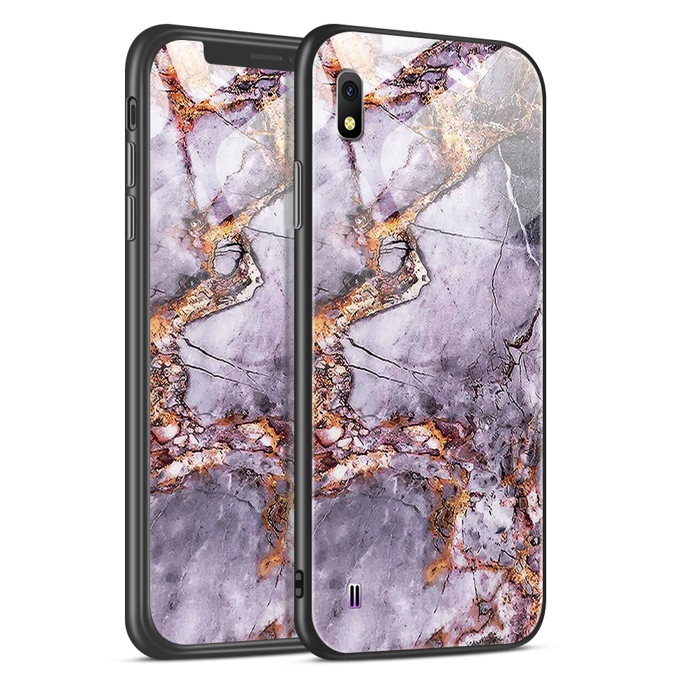 Для samsung Galaxy A10 A30 A20 A40 A50 модный защитный чехол из ТПУ для samsung A105F A305F A405F A505F жесткий чехол из закаленного стекла - Цвет: W328