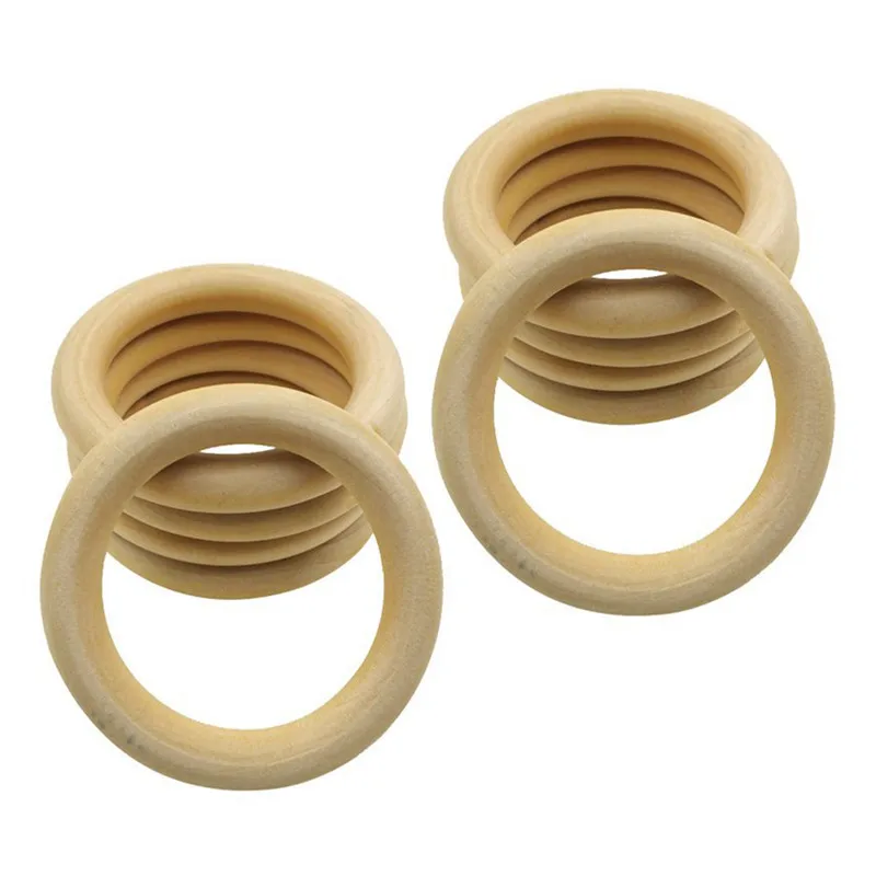 

10 pcs Natural Wooden Ring Jewelry Making Unfinished DIY crafts 70 mm