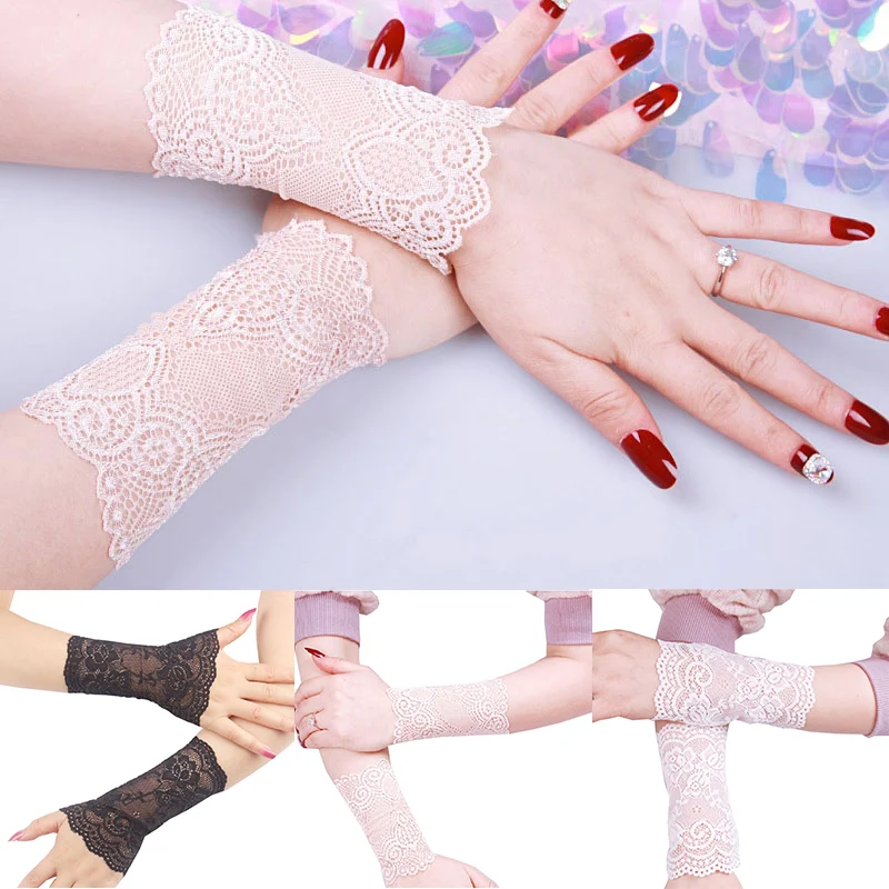 

2020 Fashion Arm Sleeves Gloves Sun Protection Sleeve Cover UV Protection Thin Non-slip Ladies Short Gloves For Women Female