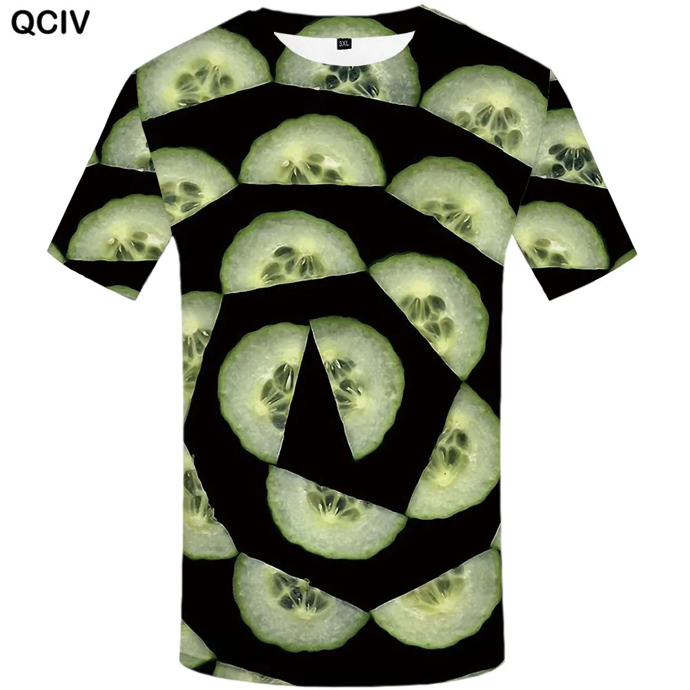 Футболка QCIV с изображением еды мужские футболки огурцом 3d головокружение