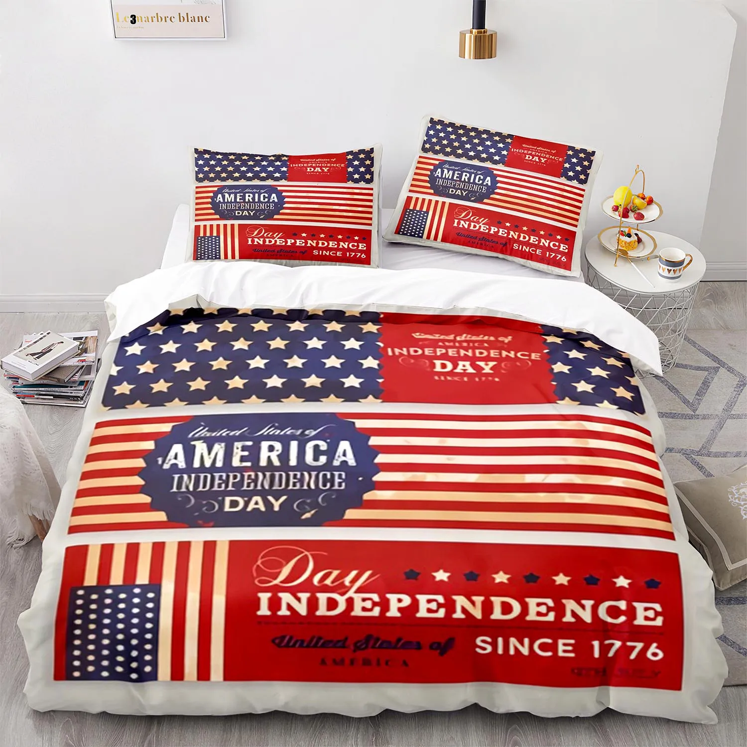 New USA Flag Bedding Set Single Twin Full Queen King Size United States Bed Sets American Aldult Kid Kawaii Duvetcover 11 | Дом и сад