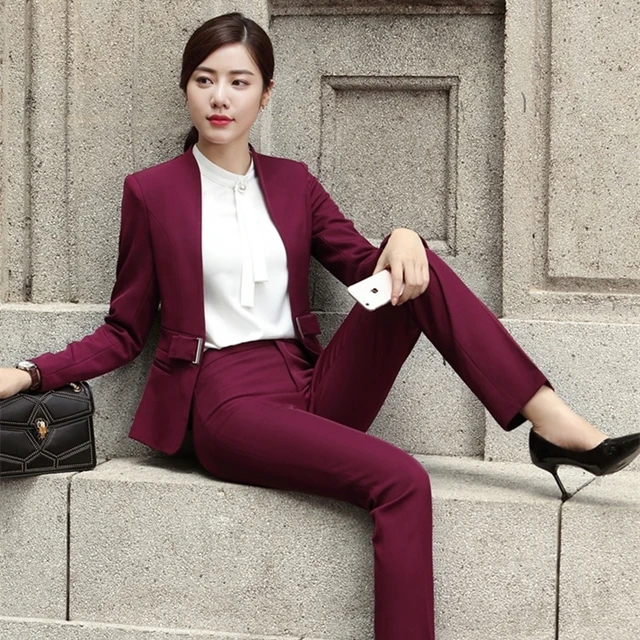 Trajes elegantes para mujer, conjunto de pantalones y Blazer Formal, trajes  de negocios de 2 piezas para oficina, conjuntos de traje para mujer, otoño  2022 - AliExpress