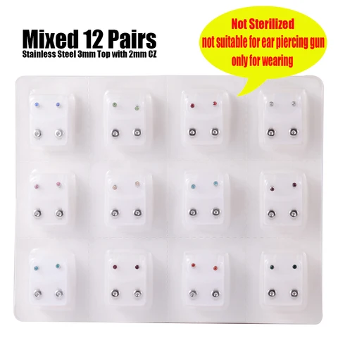 Stainless Steel Gold Color&Silver Color Full Moon Piercing Ear Cartilage Tragus Stud Jewelry Earring(Not for use in Gun)
