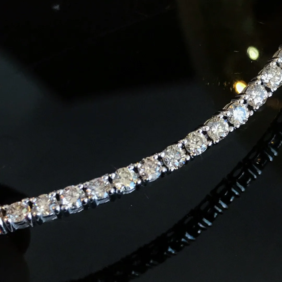 18K Solid Dianond Bracelet 3 carats White Real Gold Jewelry(AU750) Women Diamond South African Diamonds Wedding Gift For Lady