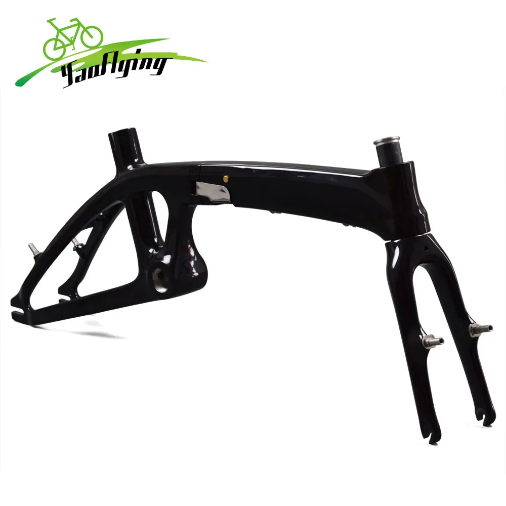 Clearance Full carbon folding bike frame size in 14inch bisiklet frame BSA V Brake Mini portable carbon road bike frame 1 Clearance Full carbon folding bike frame size in 14inch bisiklet frame BSA V Brake Mini portable carbon road bike frame 1