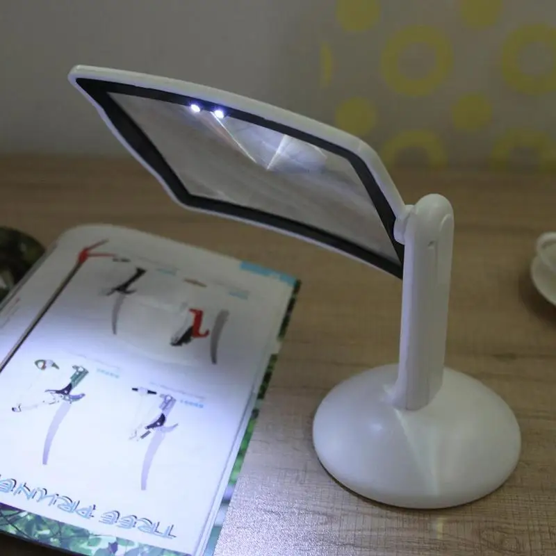 

Brighter LED Screen Page Magnifier Reading Viewer Screen elder LED Magnifier With Light Magnifier Glass Desktop Reading 3X