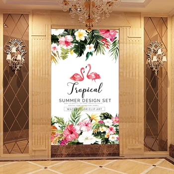 

Nordic INS Glass Foil Flamingo Translucent Opaque Glass Sticker Kitchen Door Bathroom Partition Film Scrub Sticker