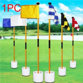 

Portable Hole Cup Training Aids Nylon Detachable Golf Flag Gift Stick Home Garden Practice Putting Green Backyard Outdoor Sports