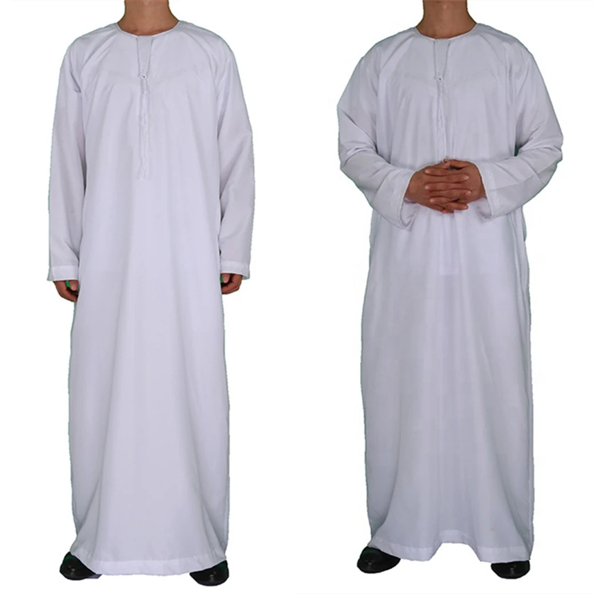 Mens White Half Sleeve Thobe Islamic UAE Saudi Arabia Qatar 