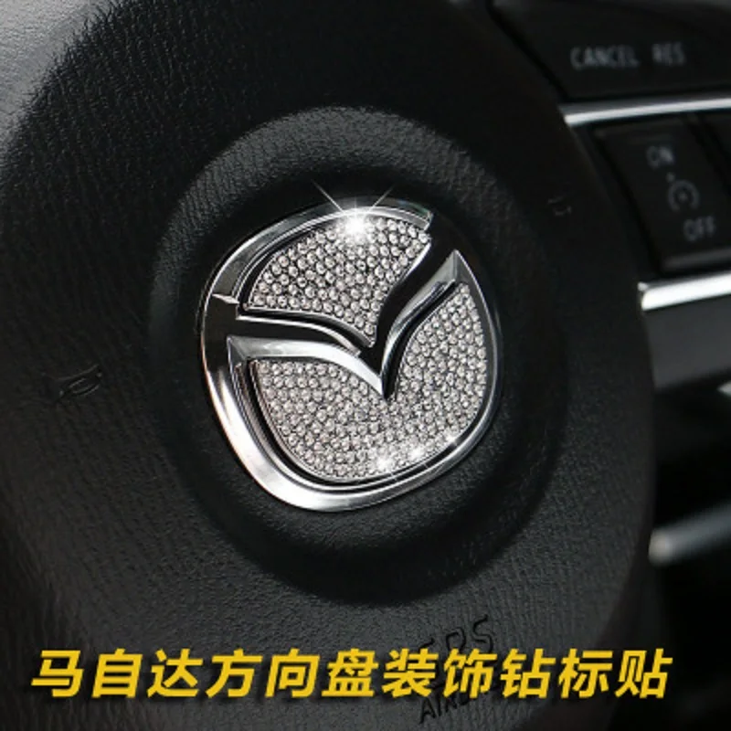 Алмазные Наклейки на рулевое колесо автомобиля для Mazda CX-4 Angkesaela автомобильный Стандартный горный хрусталь CX-5 Artez автомобильный ярлык на рулевое колесо