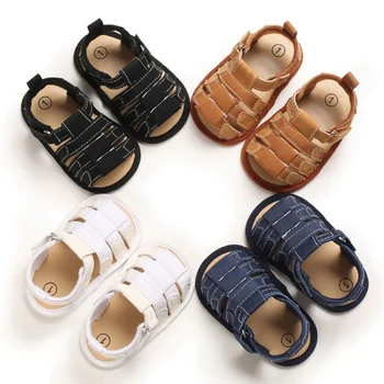 

2020 Newborn Baby Boys Soft Sole Crib Sneakers Kids Canvas Sandals Fashion Baby Shoes 0-18M