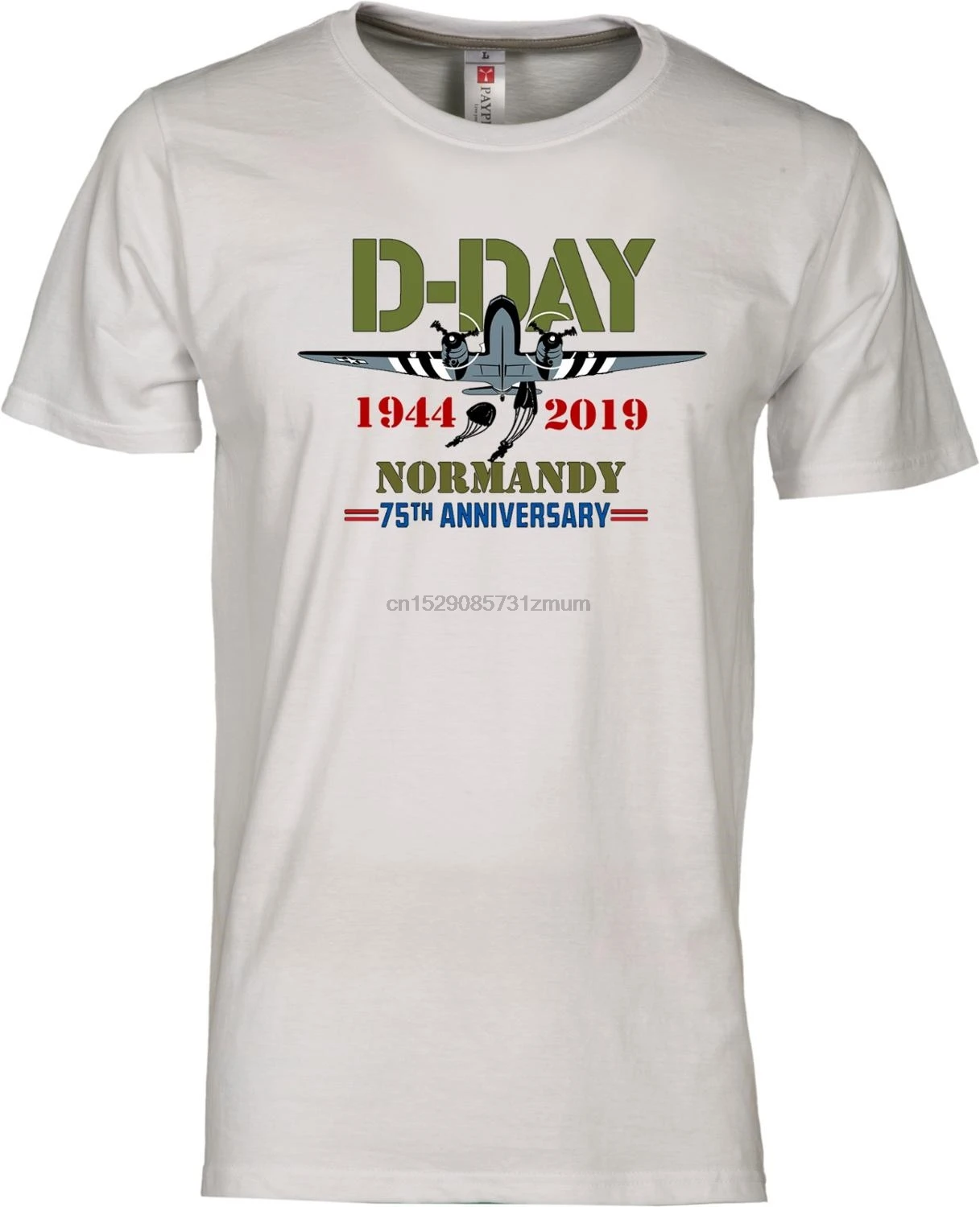 Рубашка 75Th anniversary D-Day Normandy Военная Футболка мужская белая Новая летняя стильная