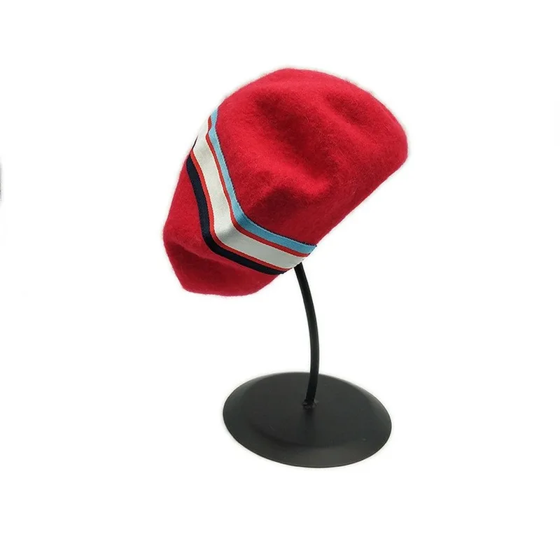 

Winter Wool Beret Sticker Street Photo Super Cool Girl Beret Japanese Literary Pumpkin Cap berets cap for women boina french hat