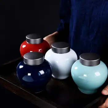 

Ceramics Dampproof Tea Caddies Sweetmeats Candies Cans Tin Containers Food Grade Storage Box Kitchen Tea Box Jar Storage Holder