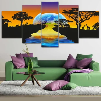 

New 5Pcs Set Modern Canvas Paintings Unframed Wall Art Pictures Murals Home Decor For Living Room Poster And Prints Wall Decor