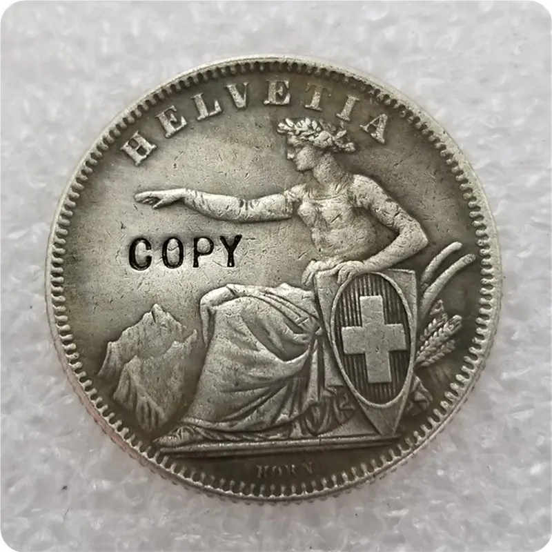 1850A, 1851A, 1857, 1860B, 1861B Швейцария 1 Франк копия монет