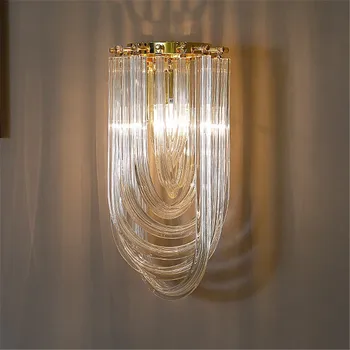 Modern Gold Clear Glass Wall Sconce 1