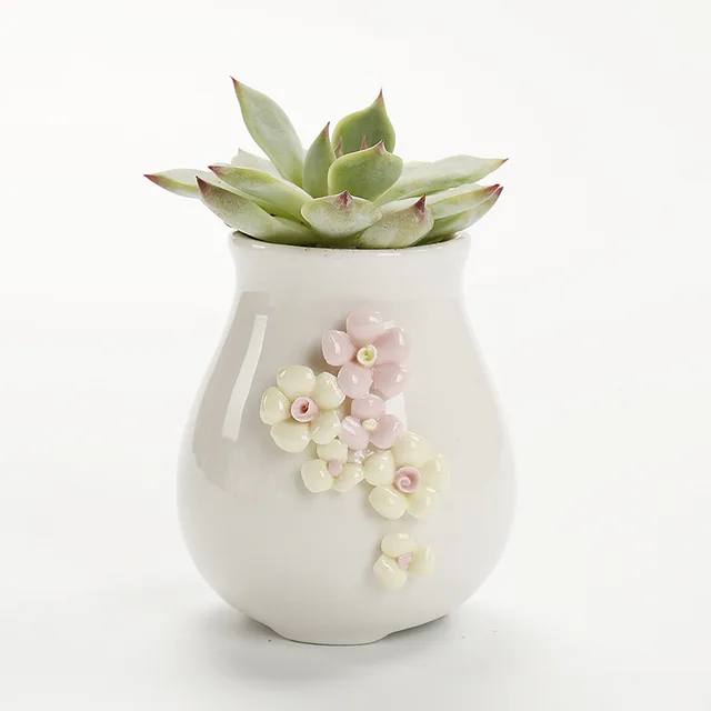 Kerámia Barkács Virág Edény Váza Ültetvény Növények Cserepes Bonsai Otthoni Iroda Dekoráció Asztali Díszek Kerti Ellátás Zamatos Növényi - Image 3