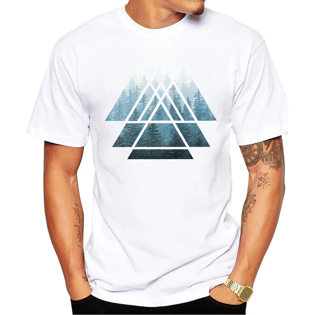 TEEHUB Misty Fort Men T-Shirt Fashion Sacred Geometry Triangl Printed Tshirts O-Neck Short Sleeve Cool Tops Funny_voghion.com
