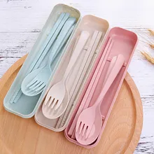 

Wheat Straw Cutlery,portable Cutlery Reusable Spoon Knife Forks Spoon Knife Fork Tableware Set For Kids Adult Travel Picnic