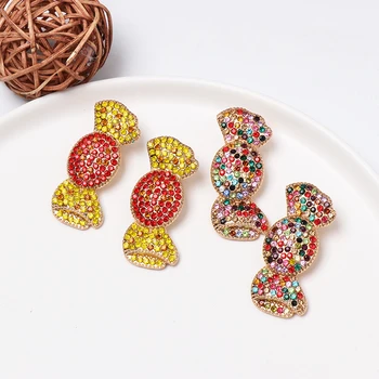 

JUJIA Cute Fashion Women Lady Elegant Colorful Crystal Earring Rhinestone Stud Earrings For Women Girl Jewelry