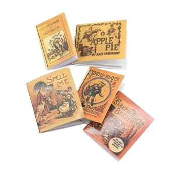 

5Pcs 1:12 Mini Doll House Book Mini Mini Model Books and Magazines Diy Doll House Removable Furniture Accessories for Doll House