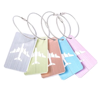 

Aluminium Alloy Brushed Luggage Tags Luggage Checked Boarding Travel Accessories Luggage Tag for Bags Label(5 Pcs)