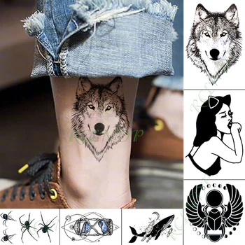 

Waterproof Temporary Tattoo Sticker Wolf whale Spider Fake Tatto Flash Tatoo Hand Arm Foot tattoos for Kid Girl Men Women
