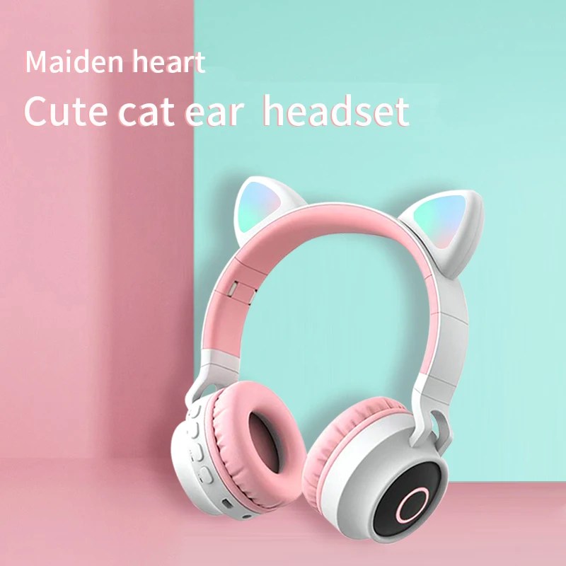 Cat Ear Fantasy Elf Bluetooth 5 0 Earphone Wireless Earbuds Noise Cancelling With Mic Girls Kids Cute Headset Support TF Card