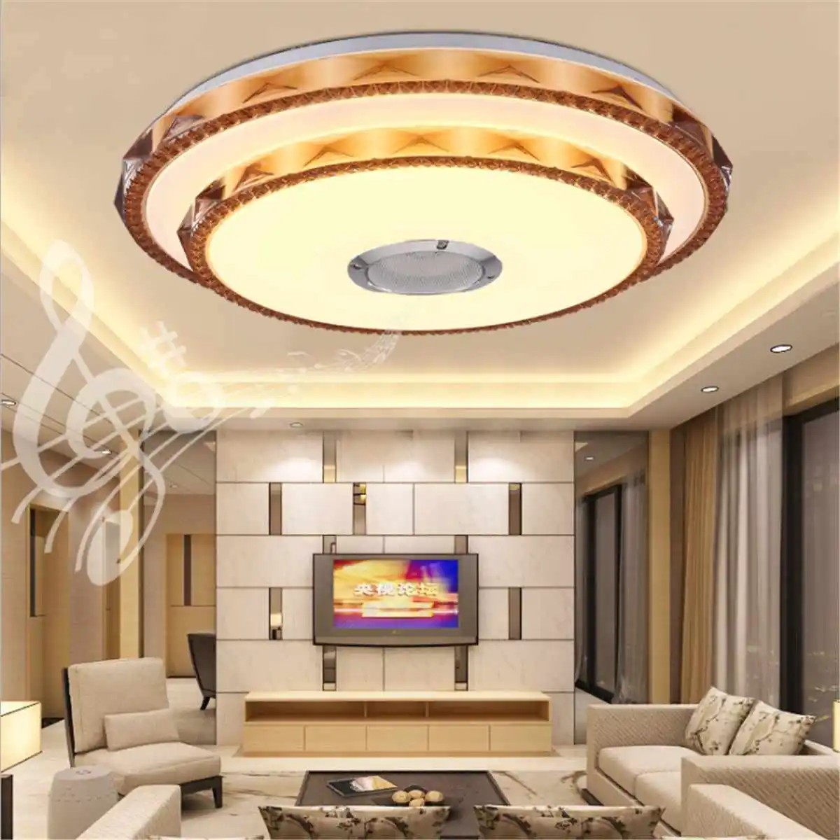 Music LED Ceiling Lights RGB Dimmable APP and Wall Switch Control Ceiling Lamp Bedroom Living room Light With bluetooth Speaker