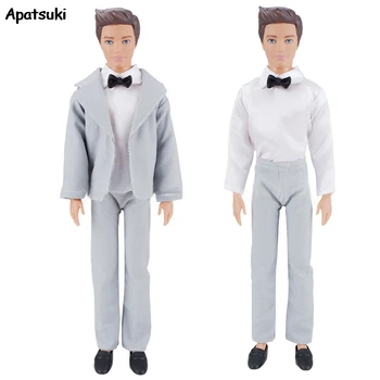 

Silver Elegant Formal Wedding Suit Blazer Outfit Clothes for Ken Doll Cloths for Barbie's Boyfriend Prince Ken Male Boy Men Doll