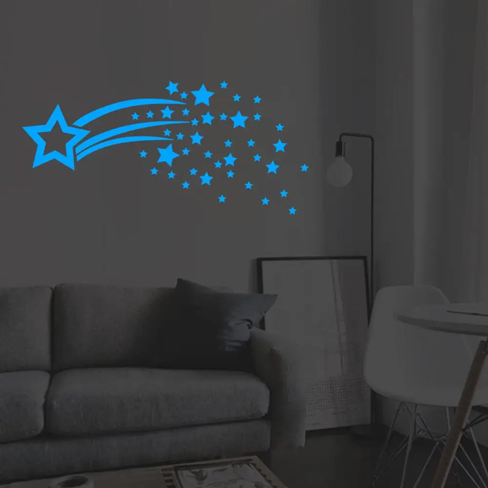 

Home Decor Wall Sticker Bedroom Fluorescent Star-shaped Cartoon Kids Rooms Wall Decals DIY Luminous Glow In The Dark Stickers