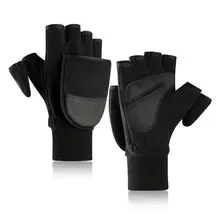 Gloves Winter Men and Women Riding Touch Screen Windproof Outdoor Riding Cotton Gloves Exposing Fingers