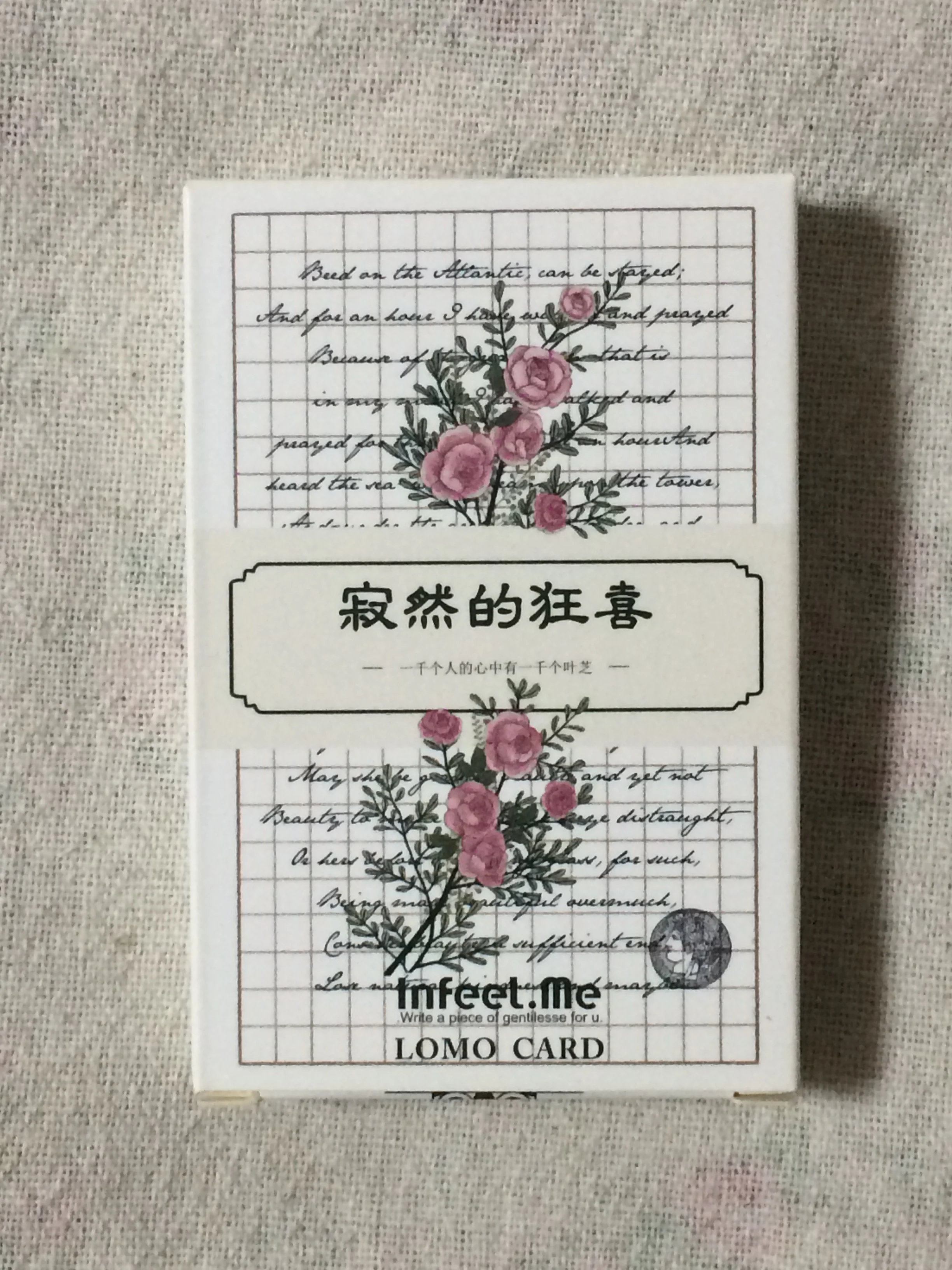 Tarjeta de papel lomo de flor feliz, 52mm x 80mm, 1 paquete = 28 piezas