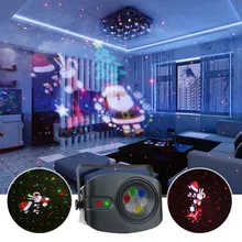 

48 Pattern Christmas Party Lights Santa Claus Dynamic Animation Lights Music Sound Control Strobe Projector For Family Birthday