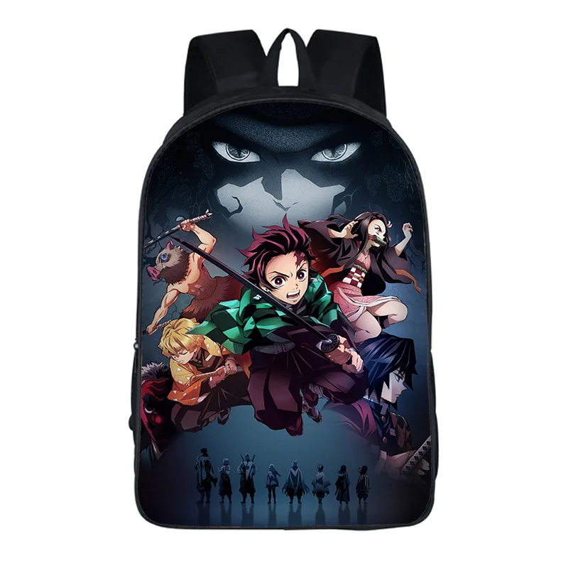 cheap New Anime Demon Slayer Kimetsu no Yaiba Backpack For Teenage Girls Boys School Book Bag Travel Bag Students Mochilas 16Inch